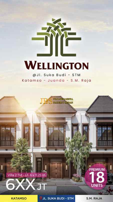 dijual villa komplek wellington jalan