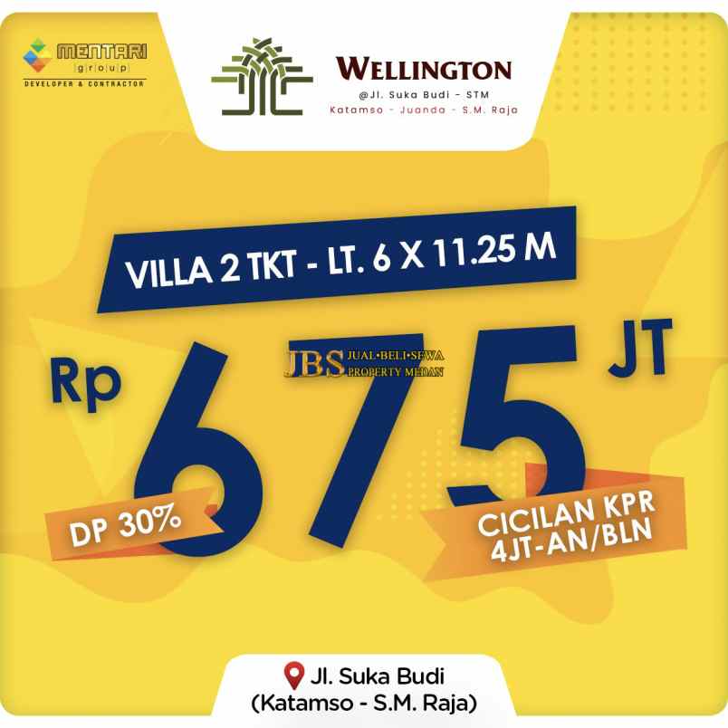 dijual villa komplek wellington jalan