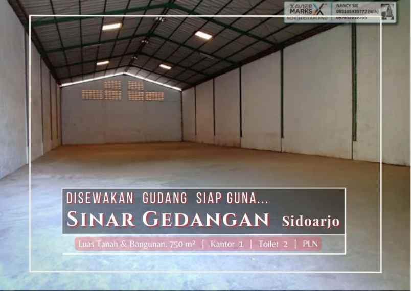 disewakan ruko gudang kantor pergudangan sinar gedangan