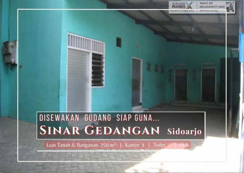 disewakan ruko gudang kantor pergudangan sinar gedangan