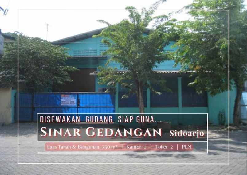 disewakan ruko gudang kantor pergudangan sinar gedangan