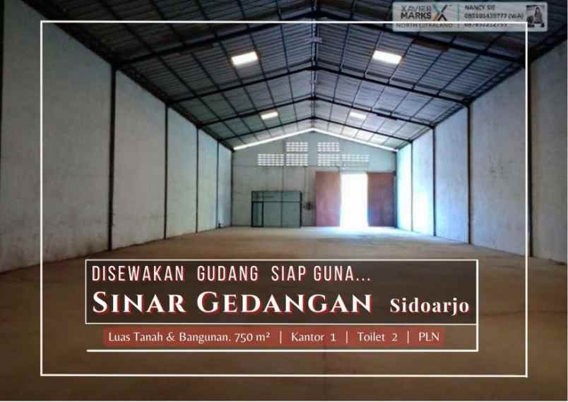 disewakan ruko gudang kantor pergudangan sinar gedangan