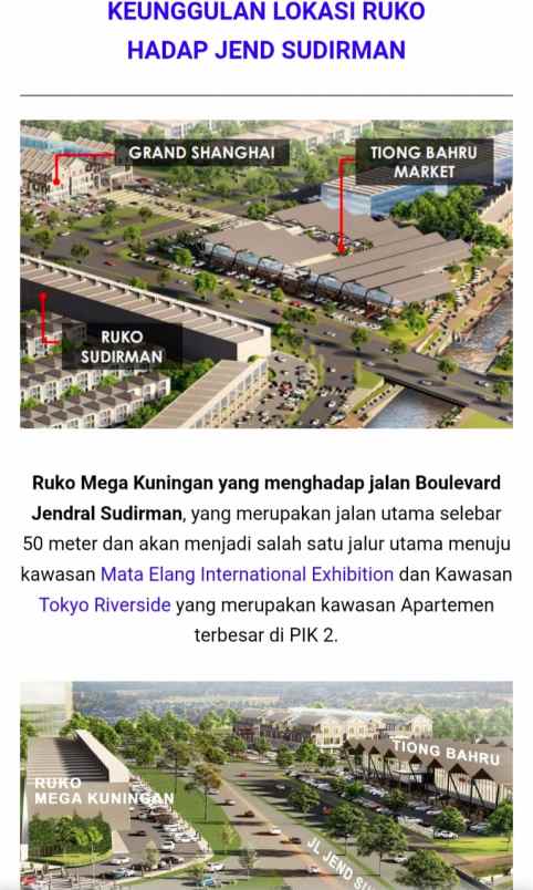 disewakan ruko mega kuningan pik2 tiga lantai