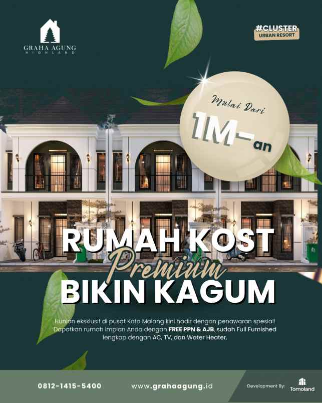 hub rumah kost furnish malang siap sewa