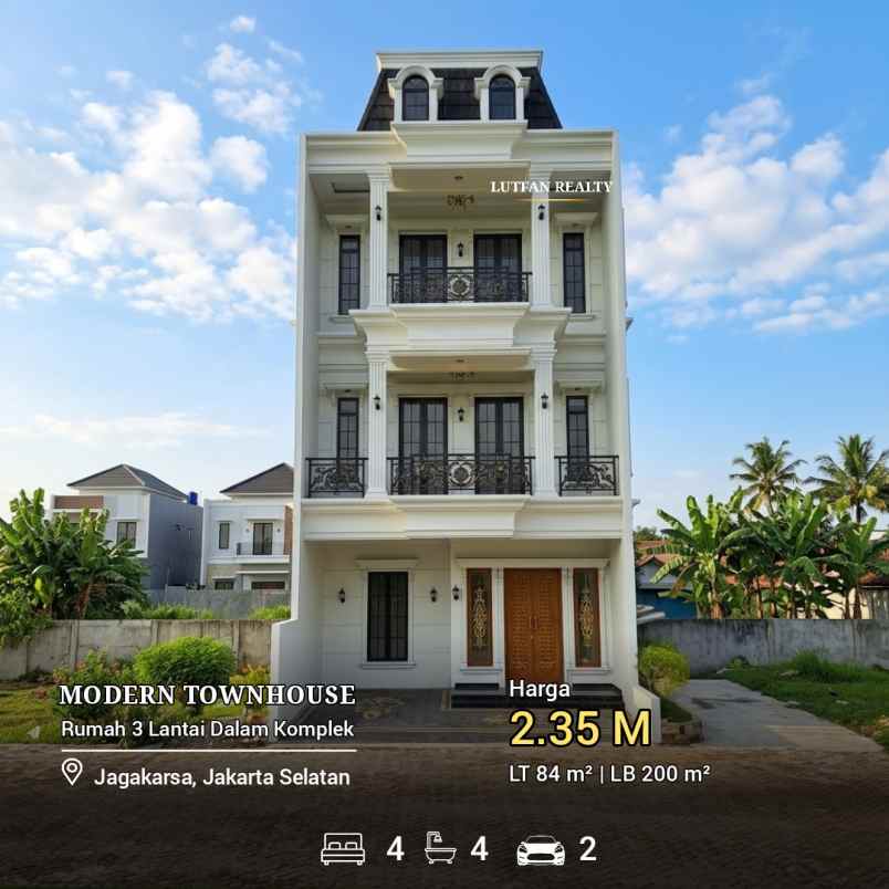 rumah 3 lantai jagakarsa dekat stasiun