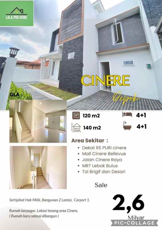 rumah baru kawasan cinere dekat rs puri cinere