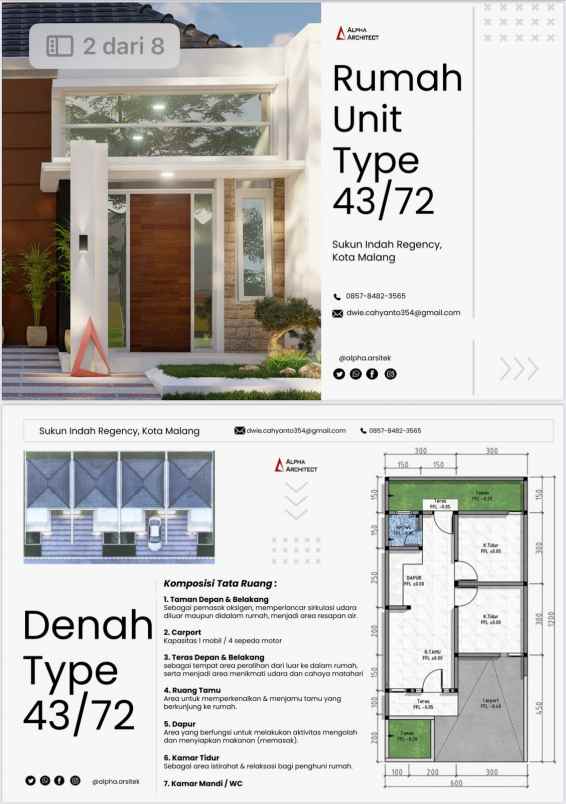 rumah baru lokasi perumahan sukun kota malang