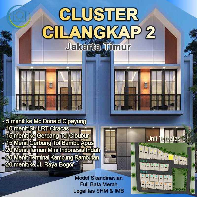 rumah cluster cilangkap cipayung jakarta timur 900jtan