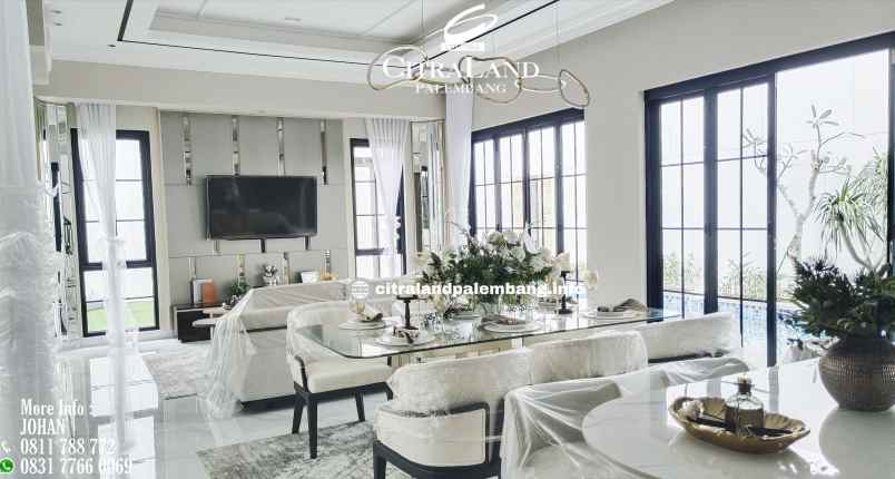 rumah mewah 2 lantai 6 kamar tidur citraland palembang