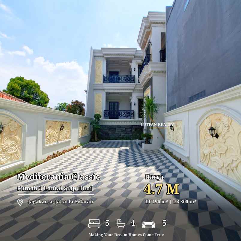 rumah mewah mediterania modern jagakarsa non cluster