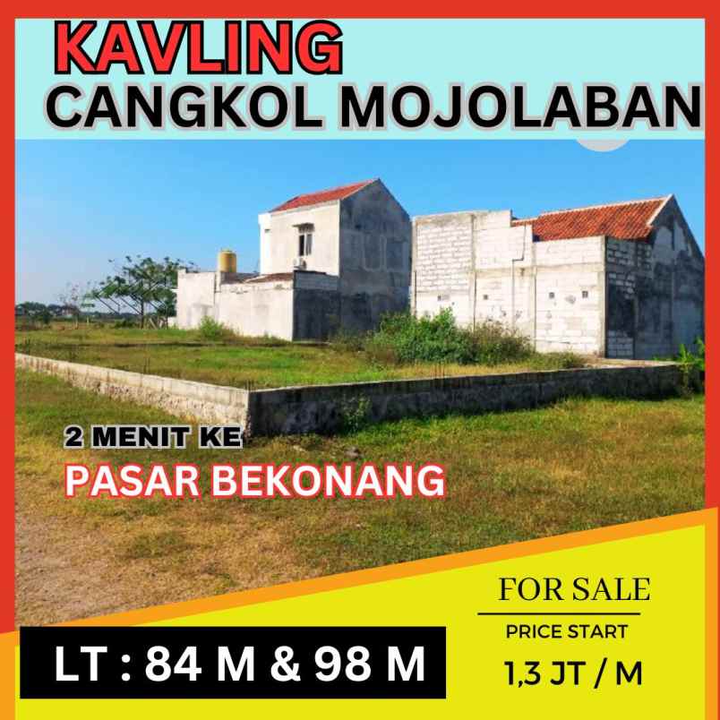 tanah dijual di cangkol bekonang mojolaban sukoharjo