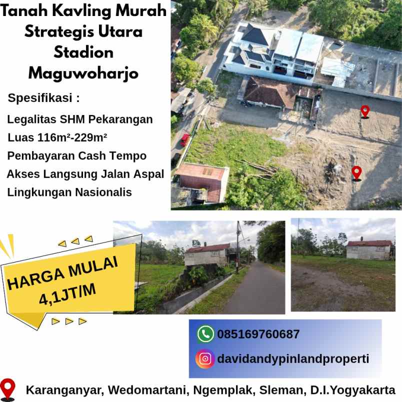 tanah kavling murah strategis akses langsung jalan