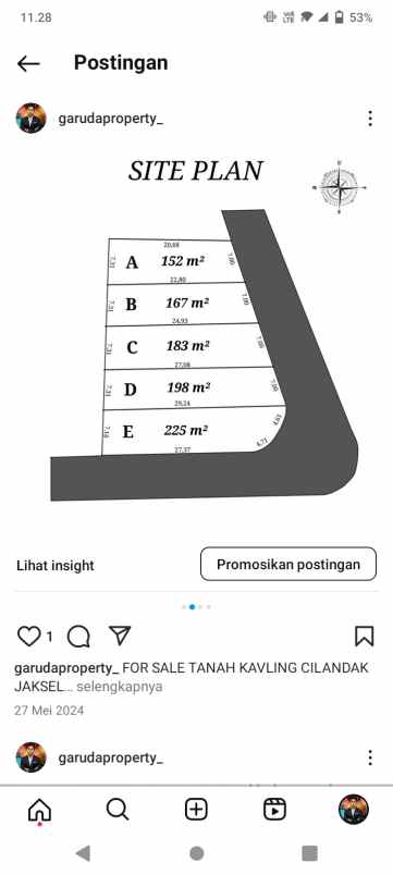 tanah kavling shm cilandak kko jakarta selatan