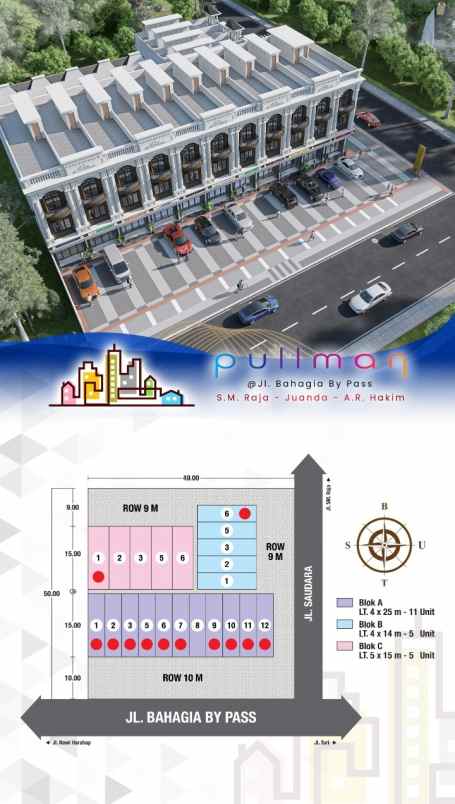 dijual ruko gudang kantor jalan bahagia by pass s m