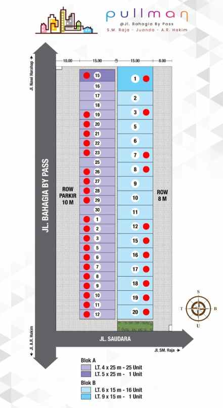 dijual ruko gudang kantor jalan bahagia by pass s m