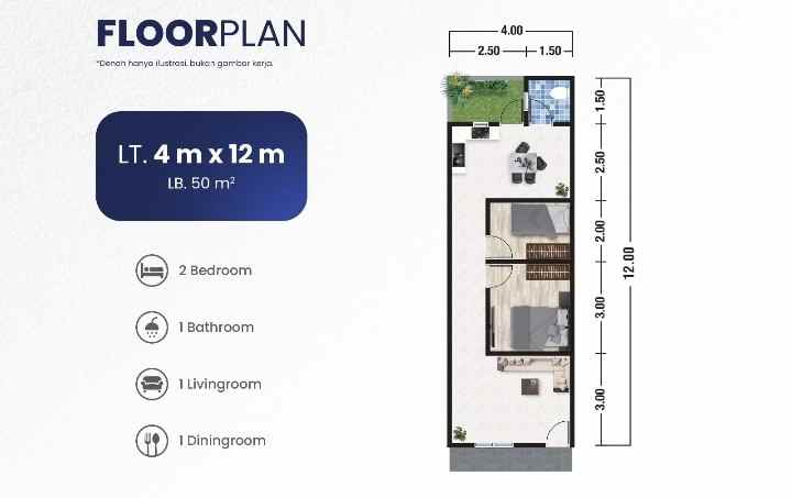 dijual rumah jalan lumumba pahlawan