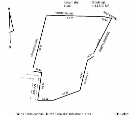 dijual tanah jl bukum sikeben bandar
