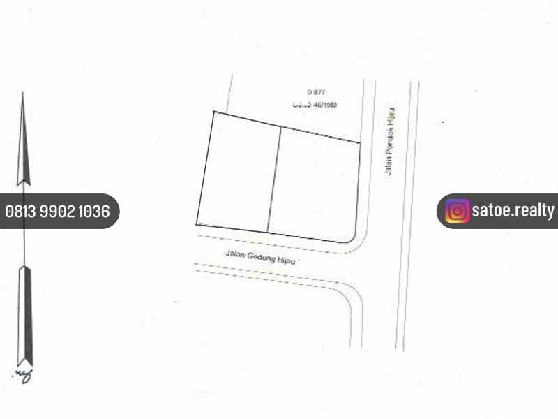 dijual tanah jl gedung hijau pondok