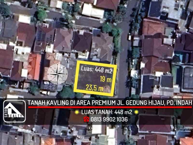 dijual tanah jl gedung hijau pondok
