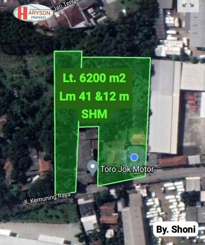 dijual tanah komersil 6200 m2 kota bekasi