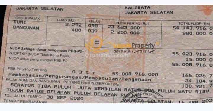 dijual tanah pasar minggu jakarta selatan