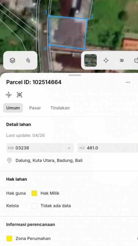 dijual tanah tuka padonan