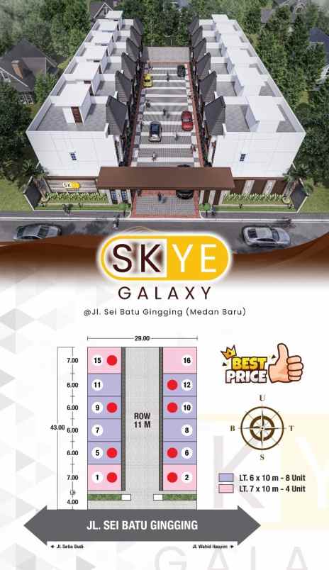 dijual villa jalan sei batu gingging