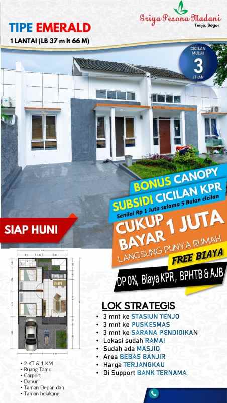 rumah siap huni 3 menit ke stasiun tenjo