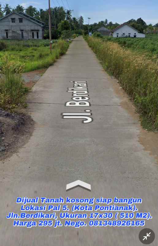 tanah kosong siap bangun lokasi pal 5 kota pontianak