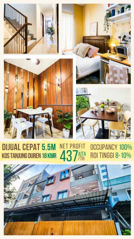 dijual kost jln tanjung duren timur