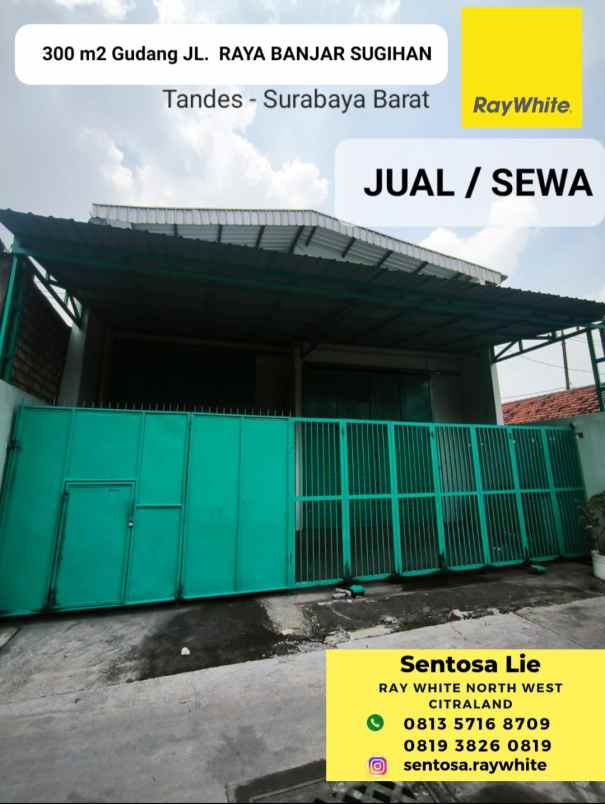 dijual ruko gudang kantor jalan raya banjar sugihan