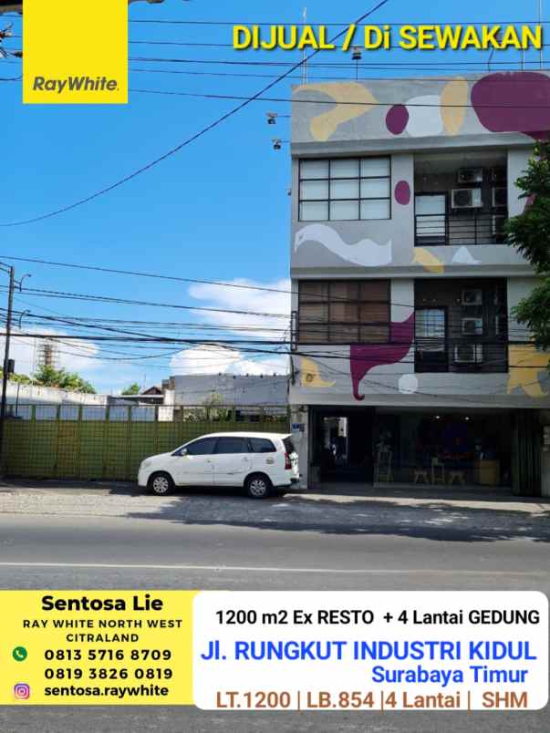 dijual ruko gudang kantor jalan rungkut industri kidul