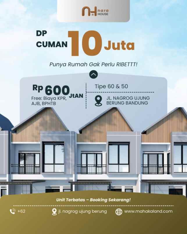dijual rumah cluster nara house