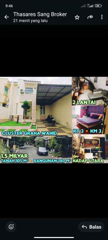 dijual rumah di cluster graha wahid semarang