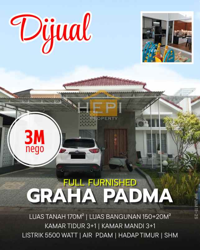 dijual rumah di graha padma semarang barat