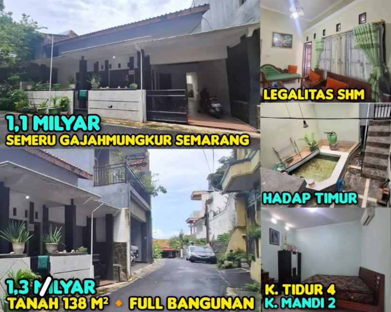 dijual rumah di jl semeru gajah mungkur semarang