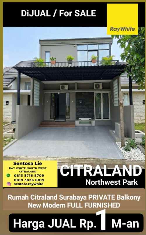 dijual rumah jalan northwest park citraland