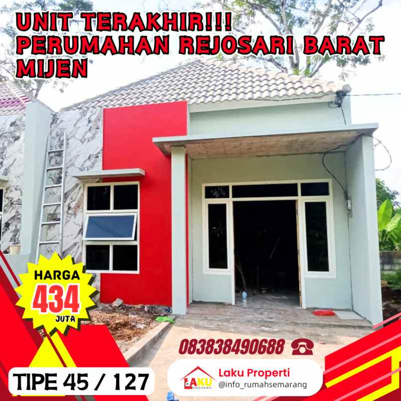 dijual rumah jalan rejosari raya kel