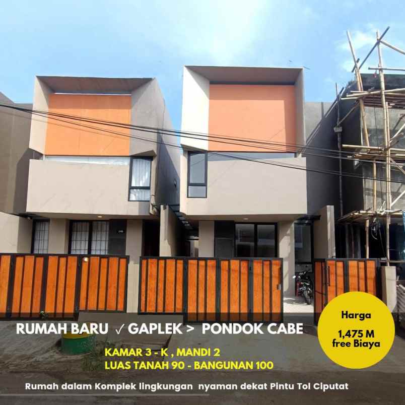 dijual rumah jl pondok cabe gaplek
