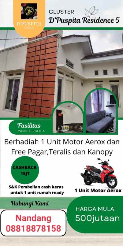 dijual rumah jl sawi pekayon