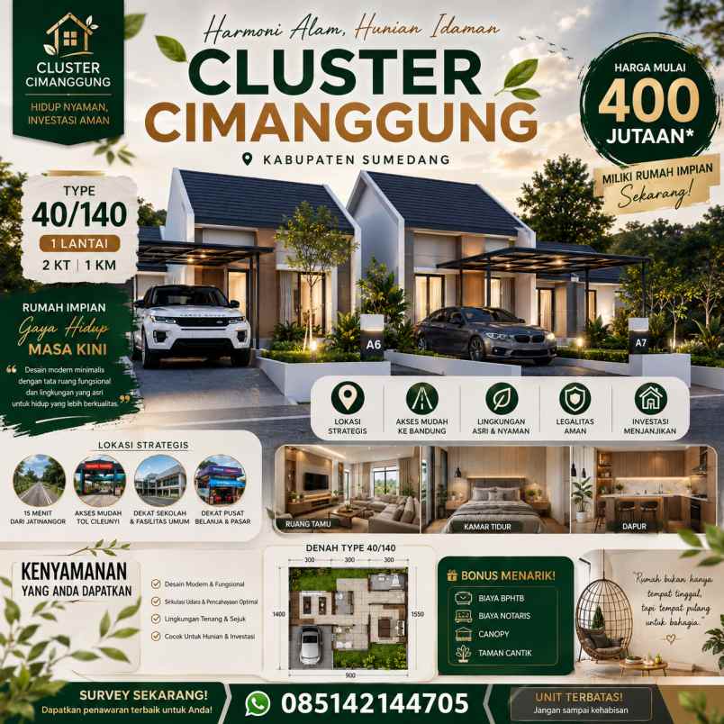 dijual rumah minimalis modern di sumedang
