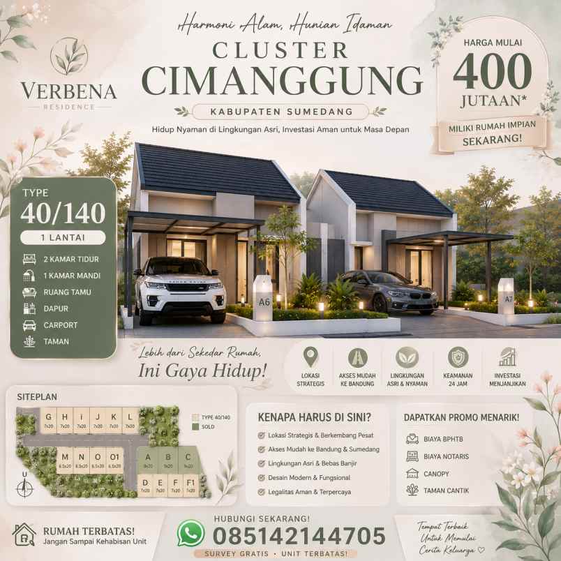 dijual rumah nyaman mulai 400 jutaan