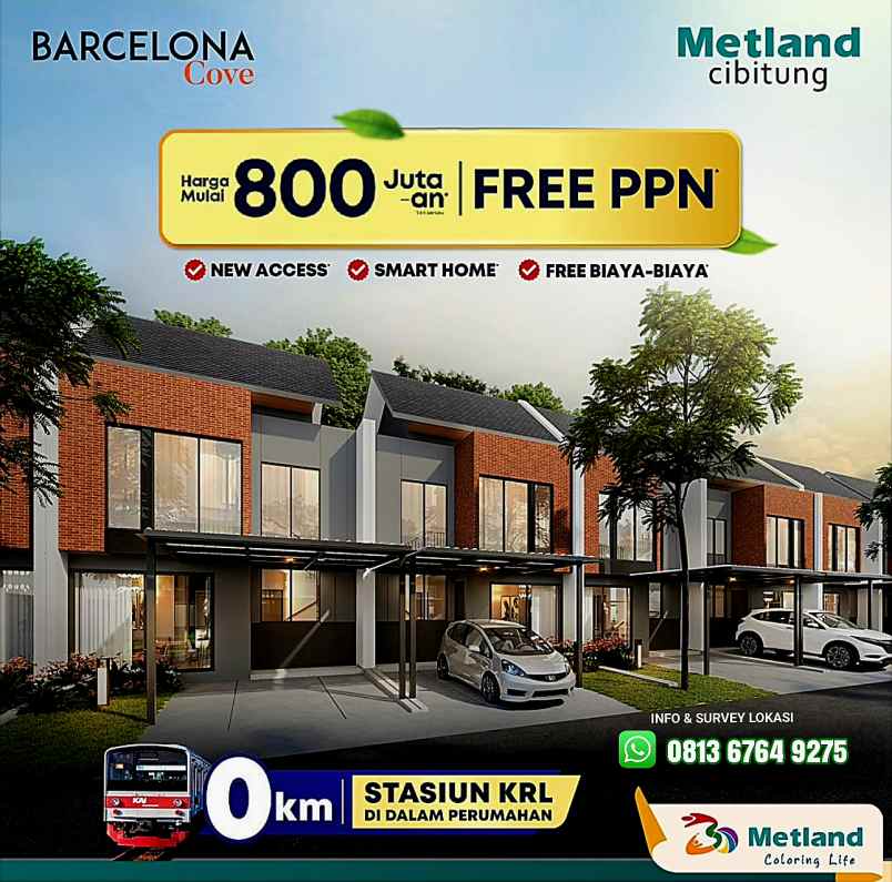 dijual rumah perumahan metland cibitung