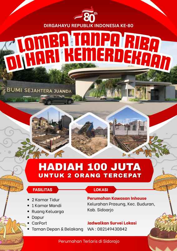 dijual rumah prasung kel buduran