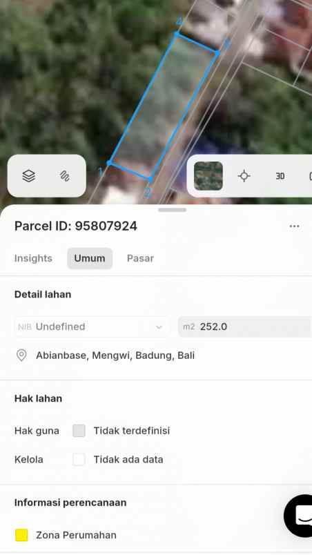 dijual tanah banjar dangin yeh