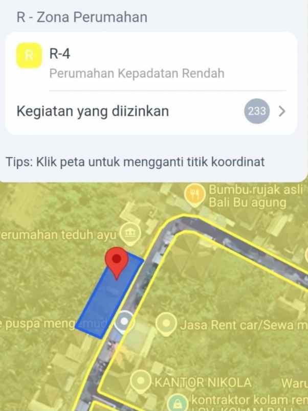 dijual tanah banjar dangin yeh