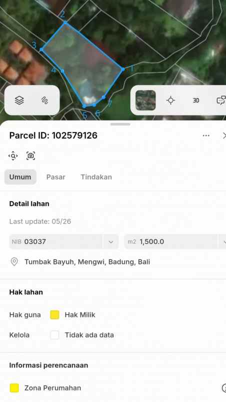 dijual tanah belakang terminal ubung