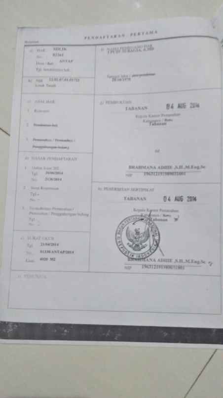 dijual tanah desa antap kec selemadeg