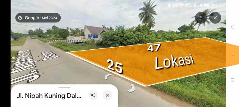 dijual tanah jalan nipah kuning dalam