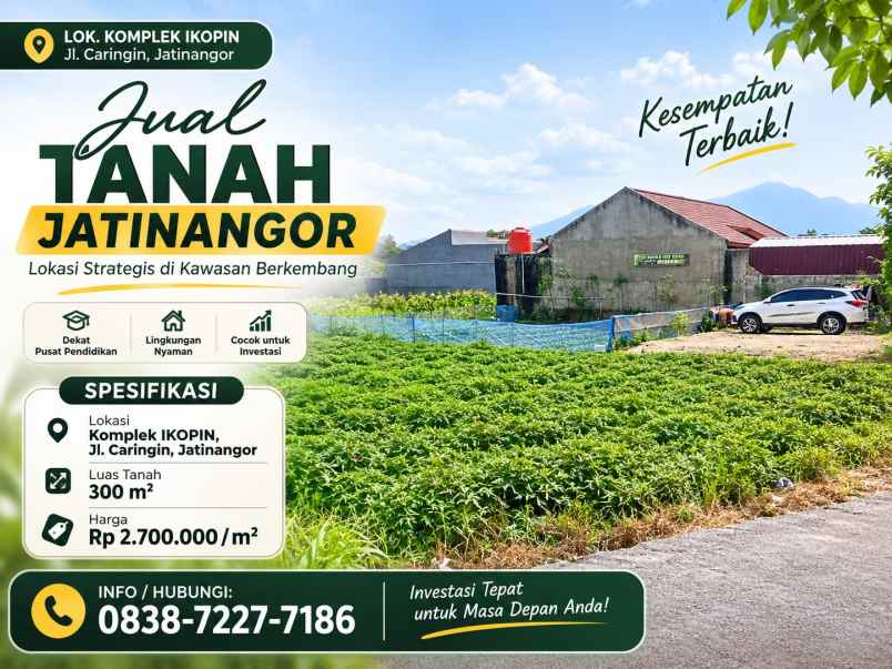 dijual tanah jl caringin jatinangor